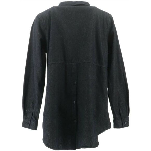 Joan Rivers Denim Shirt with Back Button Details - Picture 4 of 5